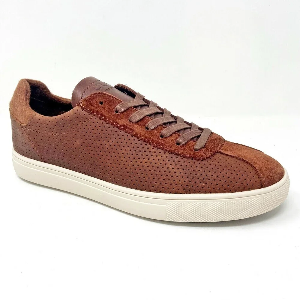 Clae Noah Chestnut Oiled Leather Mens Size 7 Premium Sneakers - Picture 2 of 5